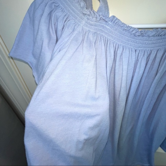 Free People Darling Off The Shoulder Knit Blouse Blue S - Picture 14 of 17